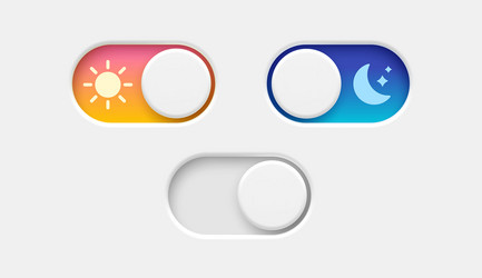 on and off toggle switch buttons vector image