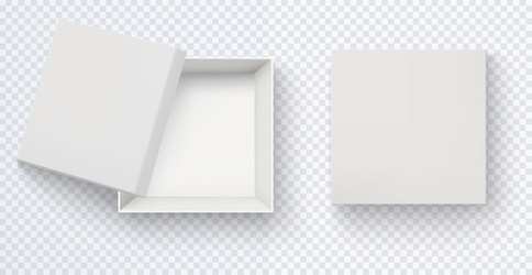 top view of white empty square box realistic vector image