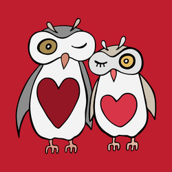 Cute cartoon elephant and two owls Royalty Free Vector Image