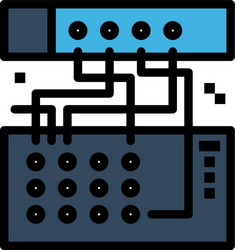 analog connection device module sound flat color vector image