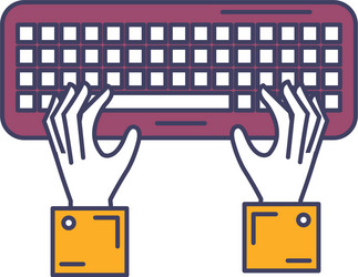 Hands user with keyboard vector