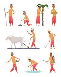 indian harvester farmer human in bangladesh vector