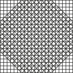 mesh circle grid triangle black pattern line vector image