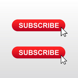 red subscribe button with cursor vector image