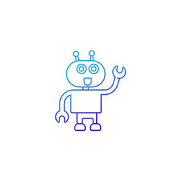 Robot Helper Line Icon - AI Assistant vector image