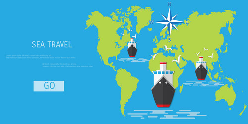 Flat concept of world travel and tourism vector