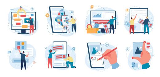 software developers and programmers at work vector image