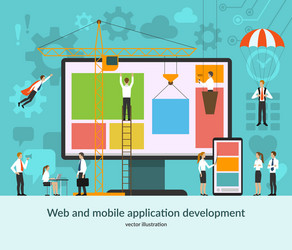 web and mobile application development concept vector