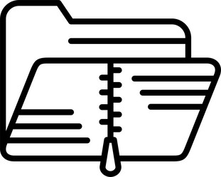 zip folder line icon design vector image