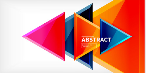 abstract background - colorful triangles with 3d vector image