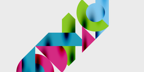 abstract geometric shapes overlap creating vector image