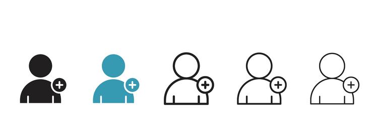 add a new user icon set account plus member vector image