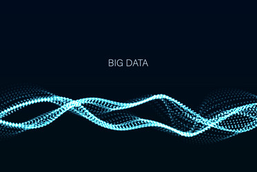 dynamic wave on abstract dark background vector image