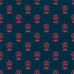 red line location forest on a map icon vector image