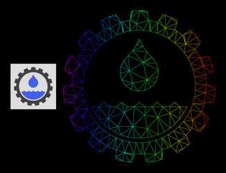 Spectrum gradient polygonal net water service icon vector