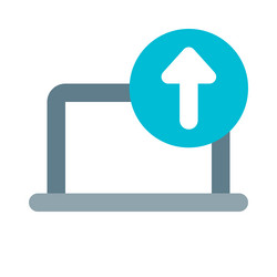 uploading data from a laptop to another device vector image