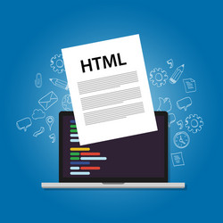 Html hyper text markup language web programming vector