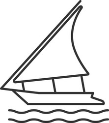 Sailing boat linear icon vector