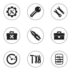 set of 9 editable toolkit icons includes symbols vector image
