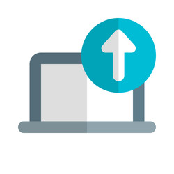 uploading data from a laptop to another device vector image