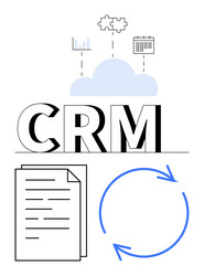 crm concept with cloud integration data vector image