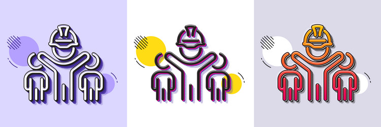 engineering team line icon engineer or architect vector image