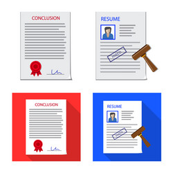 isolated object of form and document sign set vector image