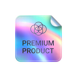 premium product quality hologram square sticker vector