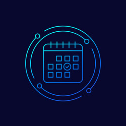 save a date icon with calendar linear design vector image