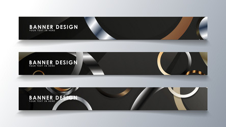 set rectangular banner with a circle background vector image