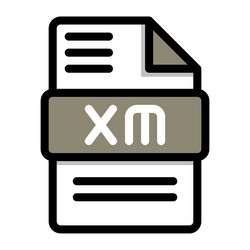 xm file icon flat audio icons format symbols vector image