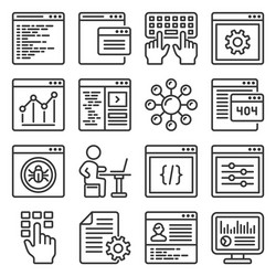 Coding Icons - Programming Set vector image