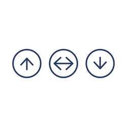 left and right up down web button iin circle vector image