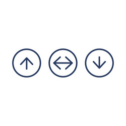 left and right up down web button iin circle vector