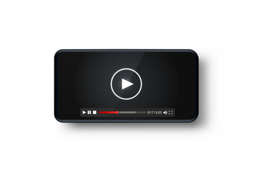 phone with a black screen payer video frame vector