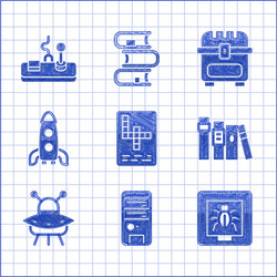 Set crossword computer insects in a frame book vector