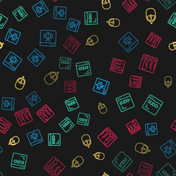 set line system bug code terminal computer mouse vector image