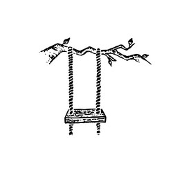 Tree with swing Royalty Free Vector Image - VectorStock