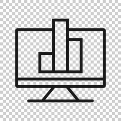 website analytics icon in flat style seo data vector image