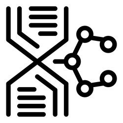 dna structure connecting with molecule forming new vector image