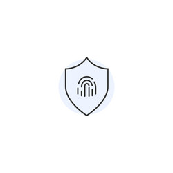 Fingerprint shield secure technology line icon vector