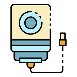 Usb hard disk icon color outline vector