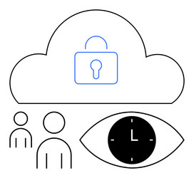 cloud security and privacy monitoring with time vector image