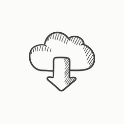 Cloud computing sketch icon Royalty Free Vector Image