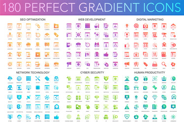 Gradient Icons - SEO & Web vector image