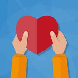 hands holding the heart vector