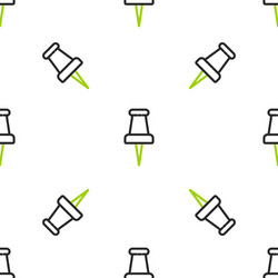 line push pin icon isolated seamless pattern vector image