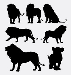 Lion Silhouette Collection Vector Image