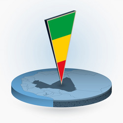 mali map in round isometric style with triangular vector