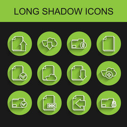 set line document folder and check mark doc file vector image